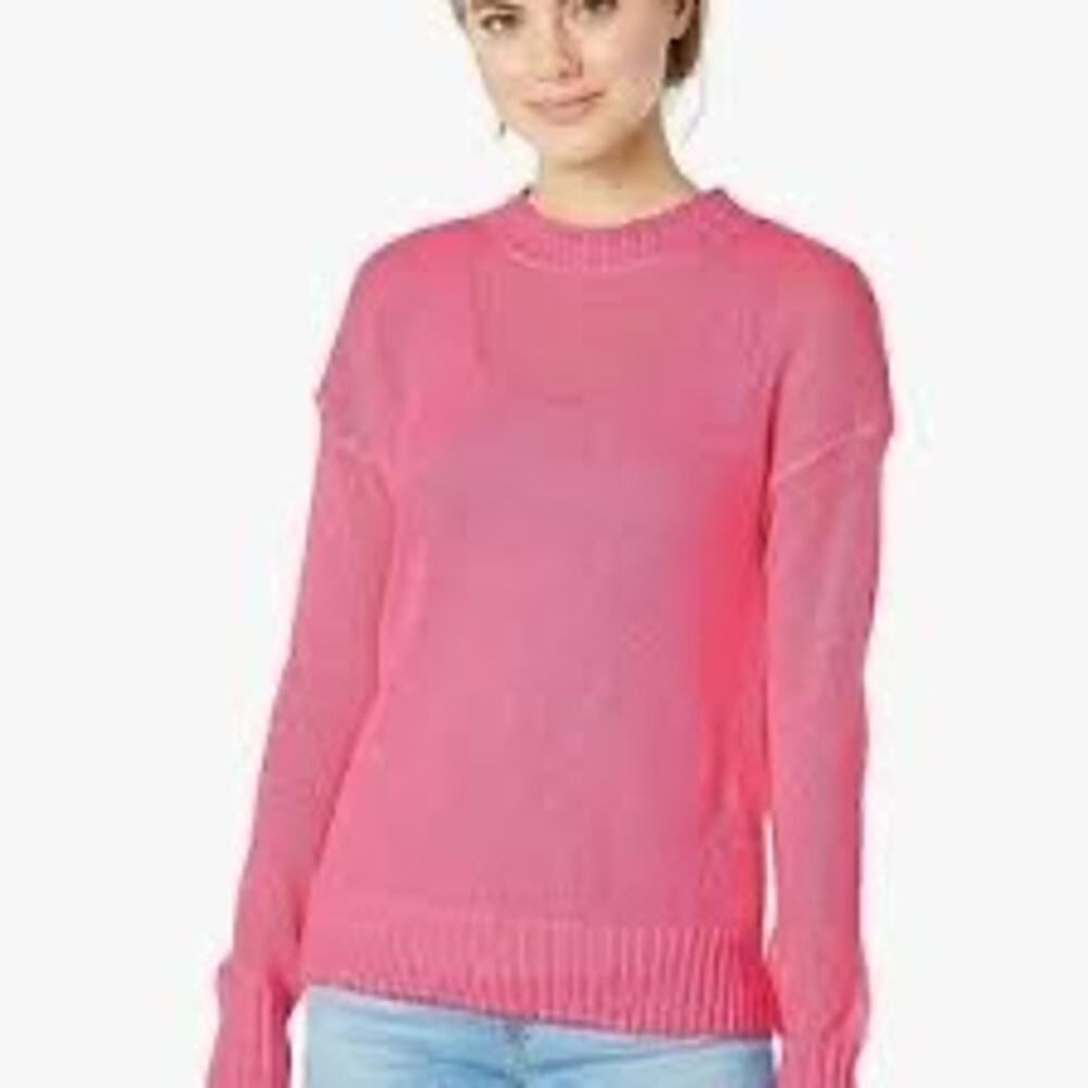 French Connection Pink Mohair Wool Blend Fuzzy Crewneck Sweater Women’s Small